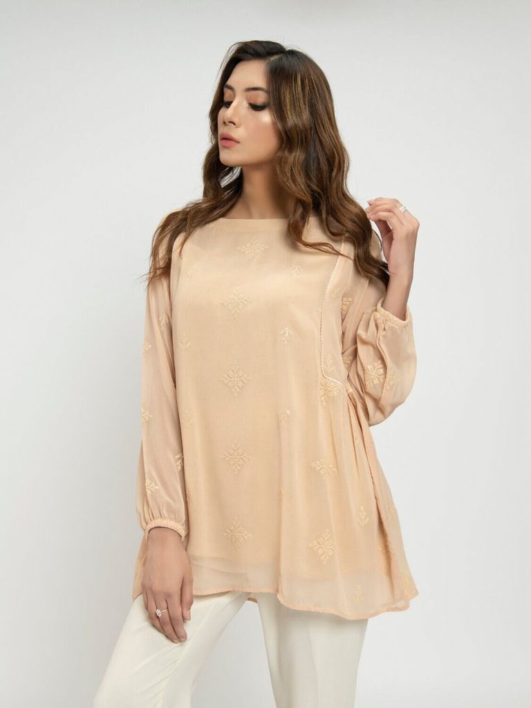 EMBROIDERED CHIFFON TOP