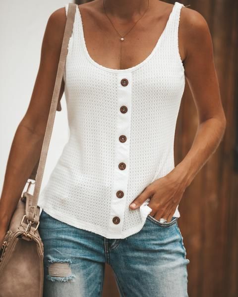 Buttoned down shirt with tank tops