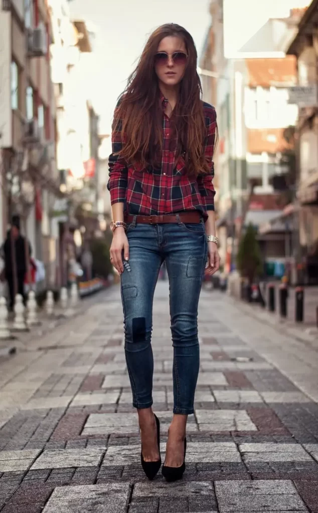 Plaid shirts with jeans
