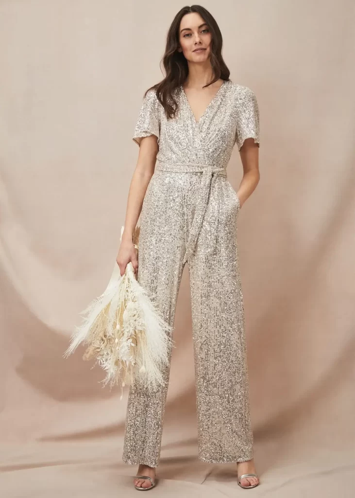 Sequined Jumpsuit For Parties embellished