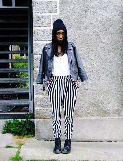 Striped Pants And Ankle Boots Ruth Noemi