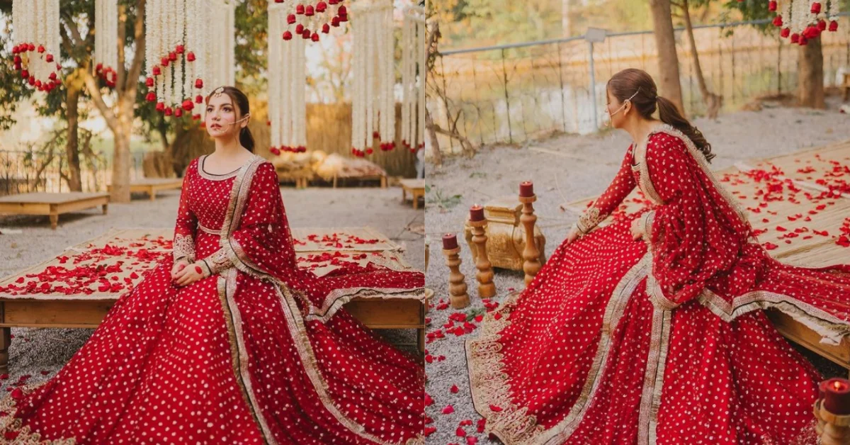 Dananeer in red bridal dress in new photoshoot